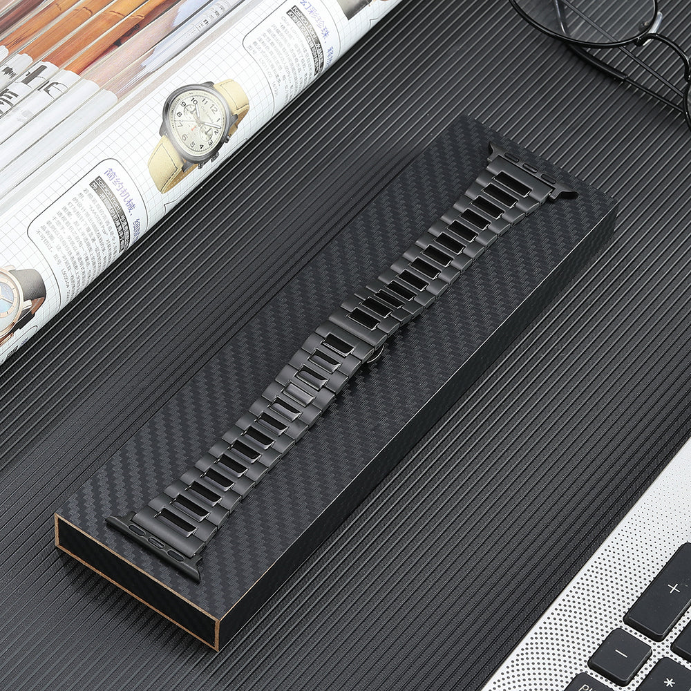 Metal Band for Apple Watch Ultra 2 49mm Series 9 45mm SE (2023) 44mm Ultra 49mm 8 7 45mm 6 5 4 SE (2022) SE 44mm 3 2 1 42mm 3-Bead Titanium Steel Watch Strap with Butterfly Clasp Metal Band for Apple Watch Ultra 2 49mm Series 9 45mm SE (2023) 44mm Ultra 49mm 8 7 45mm 6 5 4 SE (2022) SE 44mm 3 2 1 42mm 3-Bead Titanium Steel Watch Strap with Butterfly Clasp
